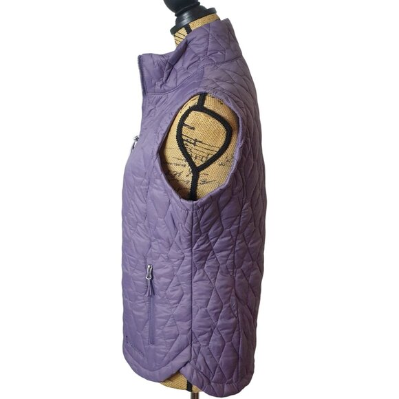 Free Country Womens Vest S Purple Quilted Zip Lightweight Pockets Clean NEW - Picture 2 of 10